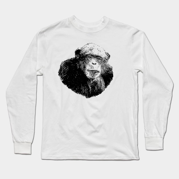 Chimpanzee Long Sleeve T-Shirt by Guardi